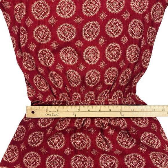 Sadie & Sage Cold Shoulder Bell Sleeve Romper S Burgundy Bohemian Beach Jumpsuit - Picture 10 of 14